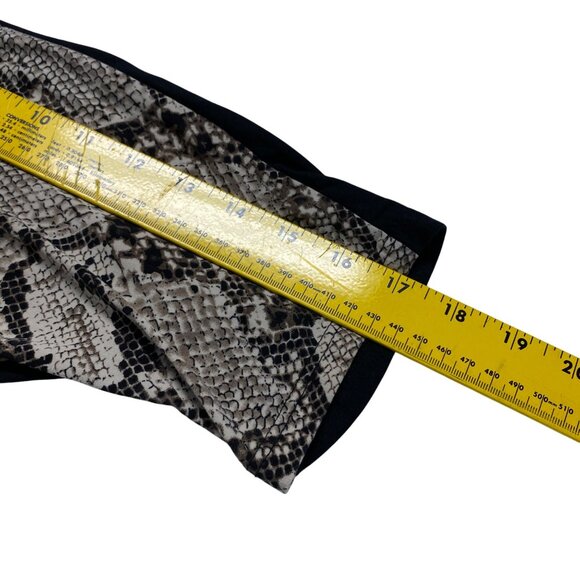 Coco Bianco Womens L Snake Print & Black Tunic Top With Stud Accents Career Chic - Picture 11 of 11